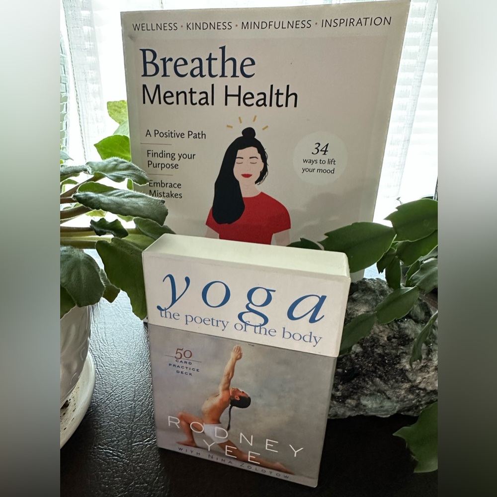 Yoga Cards by Rodney Yee and Breathe Mental Health Magazine Set